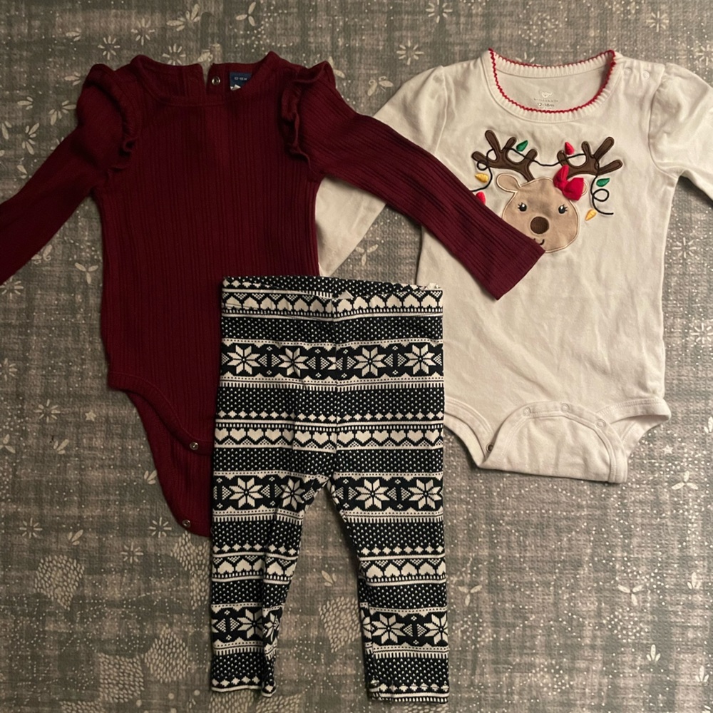 12-18 Bundle of 2 snap shirts and 1 printed pants